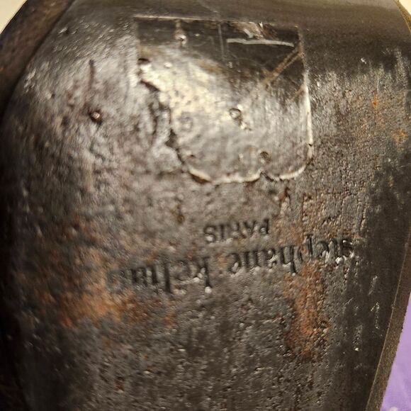 STEPHANIE KÉLIAN PARIS Black Beaded Silk/Leather Pumps Sz.9 Ret.$495 in Box - Picture 11 of 12